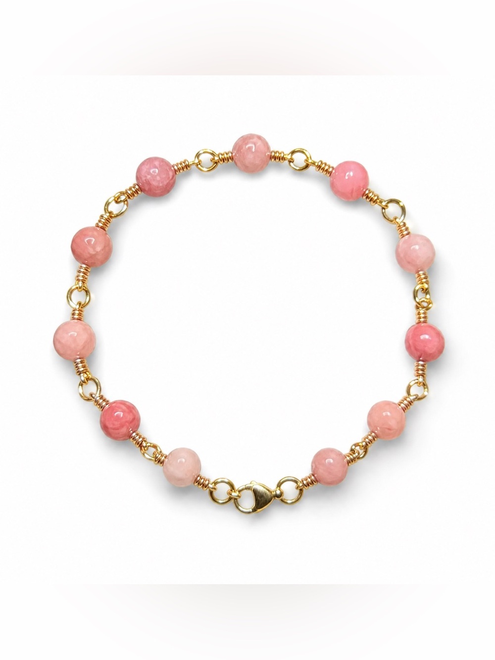 Handmade Faceted Rhodonite Bracelet